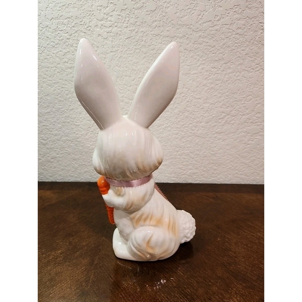 Vintage Ceramic Rabbit Holding A Carrot 14 " - Picture 6 of 9